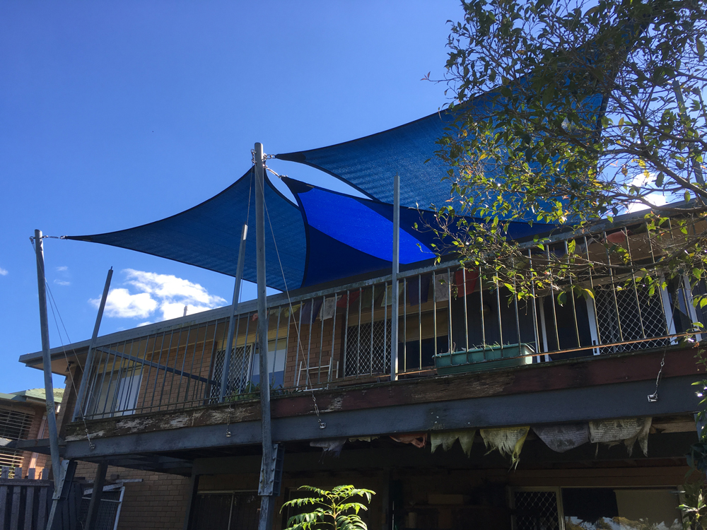 Deck shade sails